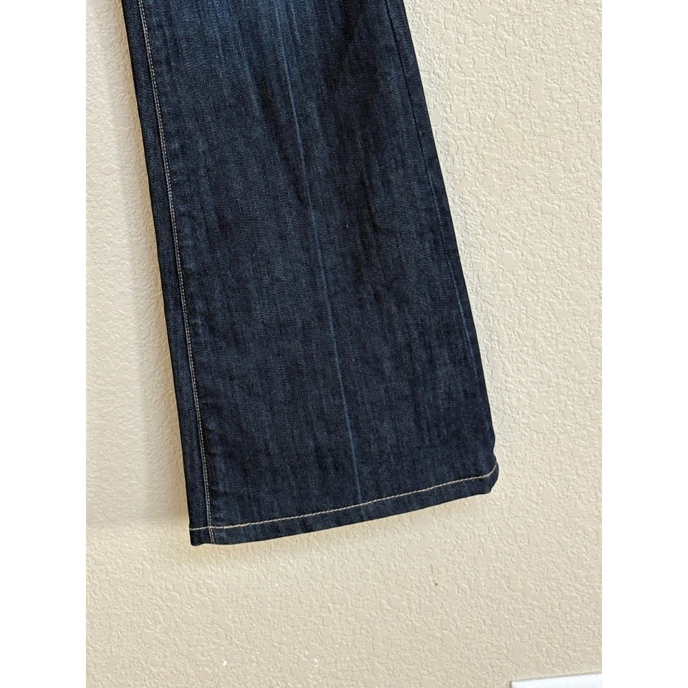 Paige Laurel Canyon Flare Jeans Womens 27 Dark Wash Blue Denim Mid Rise Stretch - Picture 4 of 13